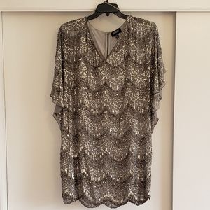 Butterfly sleeve sequin cocktail dress